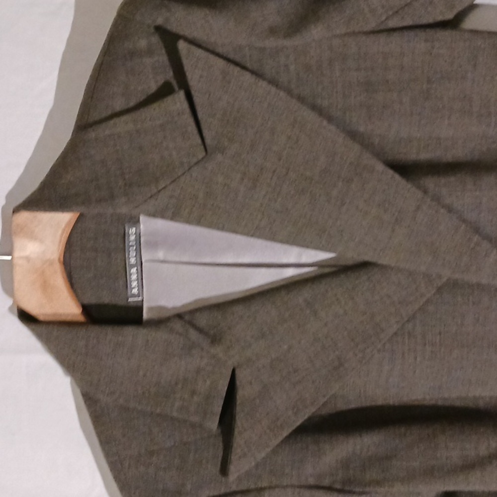 Anna Huling Gray Wool Blazer - image 2